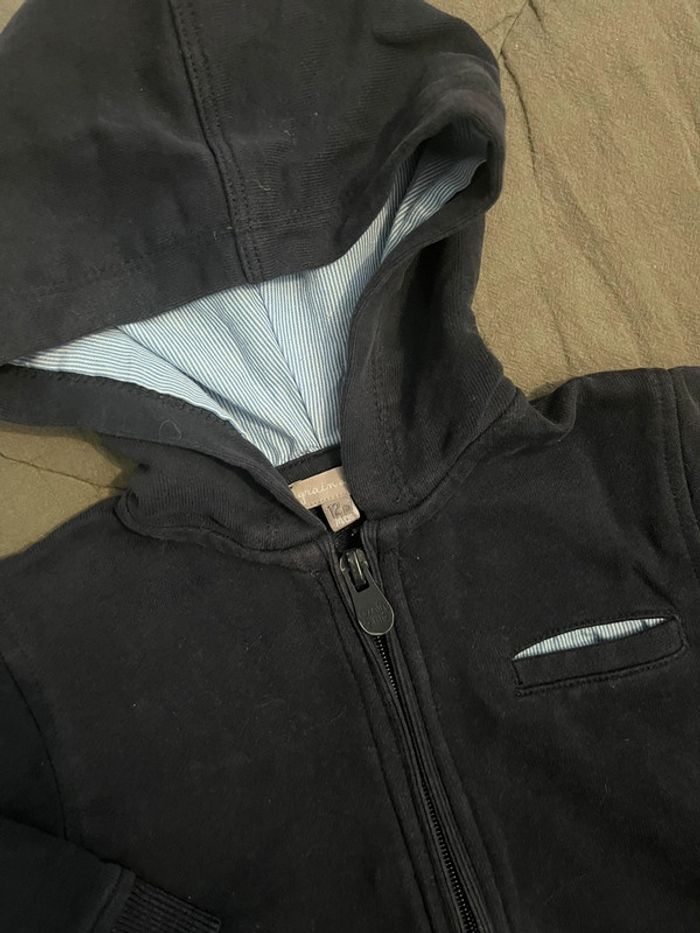 Gilet bleu grain de blé - photo numéro 2