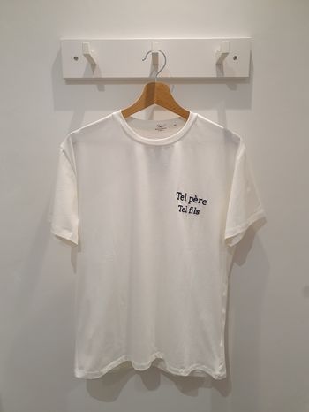 T-shirt blanc Tel père tel fils Taille M (taille petit)