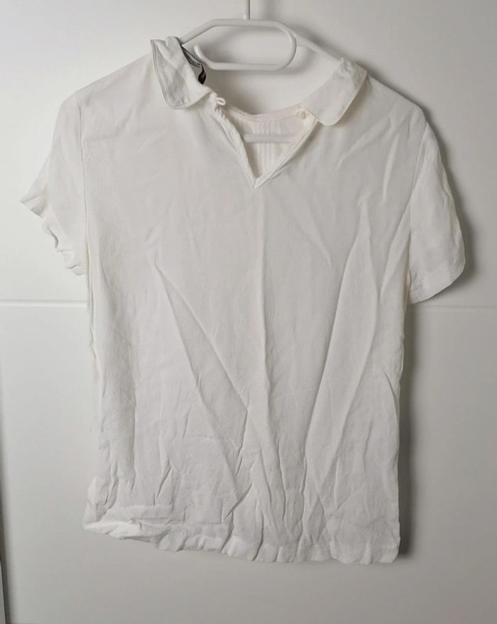 Top / haut blanc col claudine Taille XS Comptoir des cotonniers - photo numéro 9