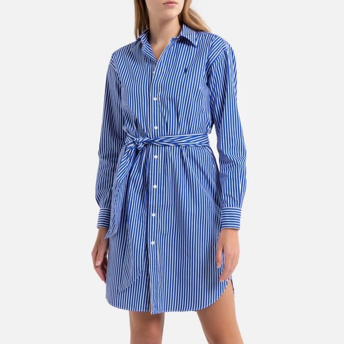 Polo Ralph Lauren - Robe chemise rayée à logo - Bleu - photo numéro 5