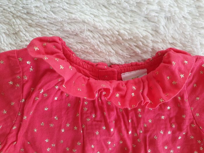 Robe rose framboise à étoiles dorées - 12M - TAO - photo numéro 5