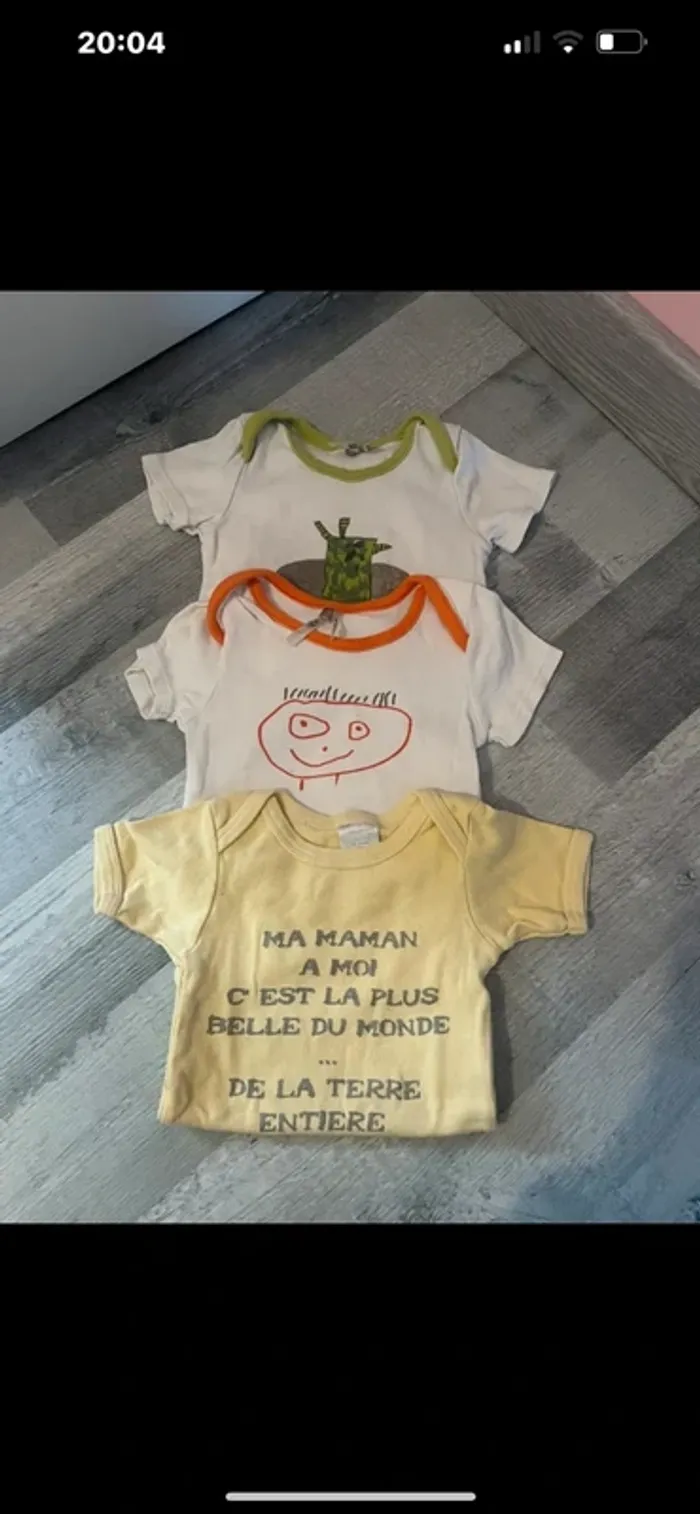 Lot de bodys MC bébé garçon 12 mois