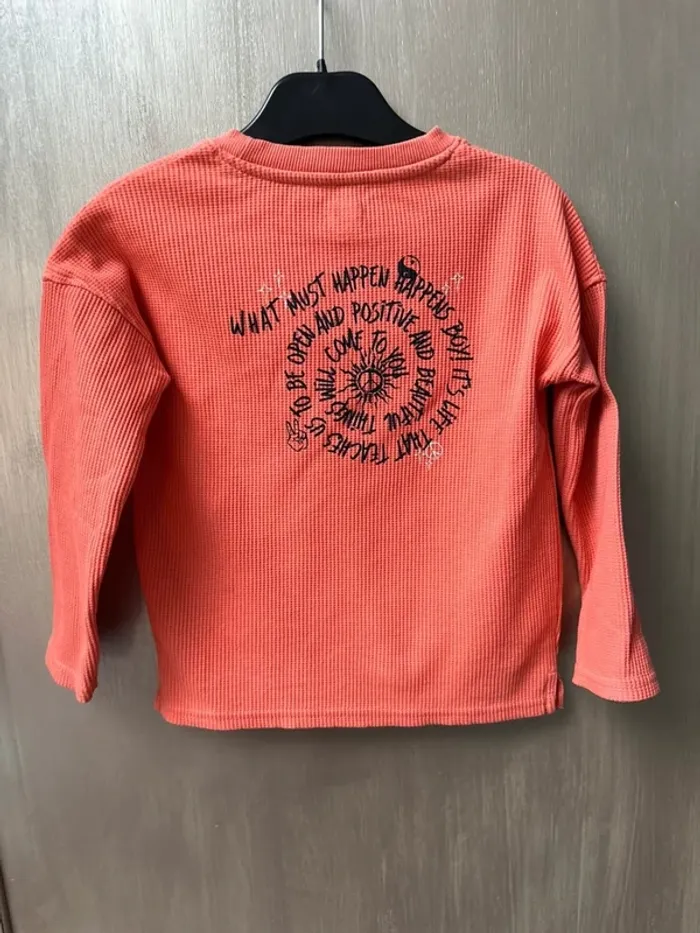 T-shirt manche longue orange kiabi 4 ans - photo numéro 6