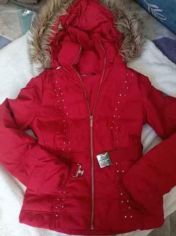 Parka à capuche rouge Morgan T36