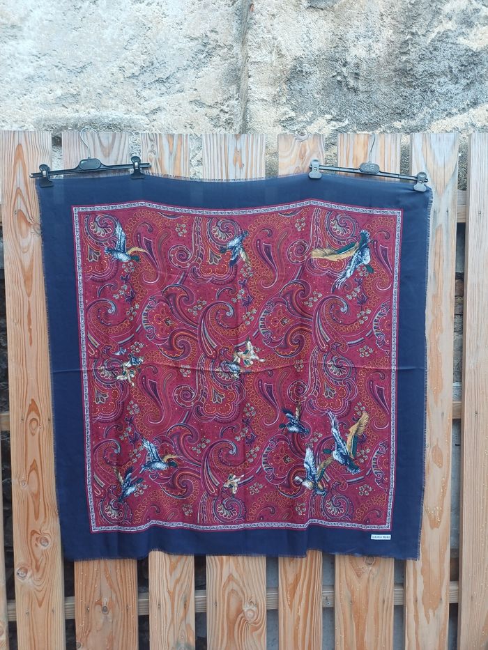 Grand foulard carré motifs canard Laura Mori - photo numéro 2
