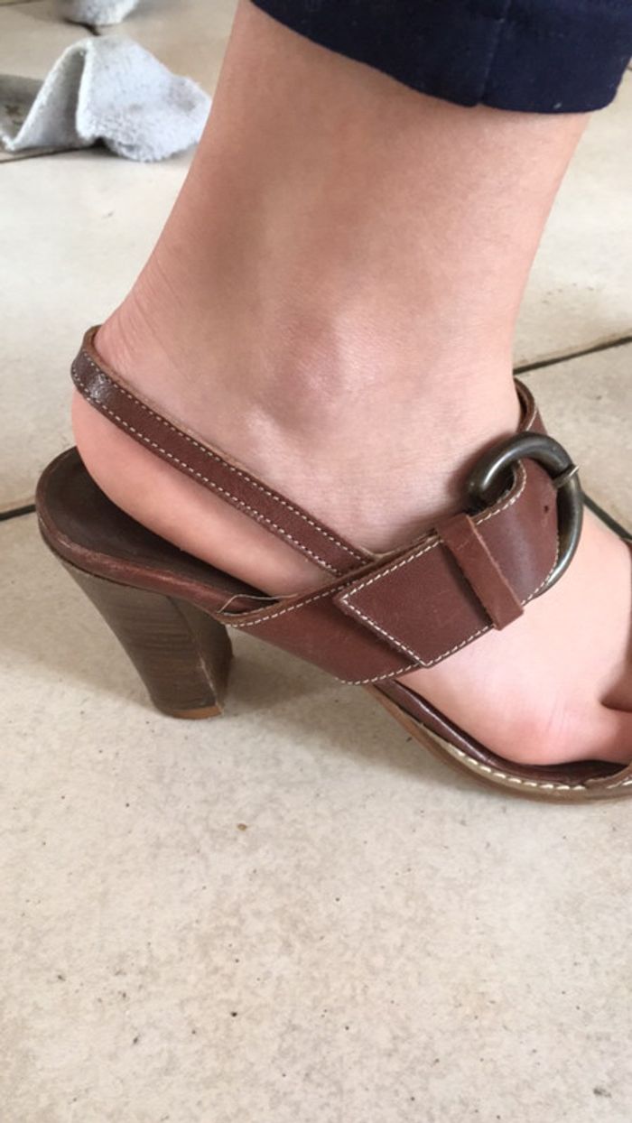 Sandales talons marron - photo numéro 3