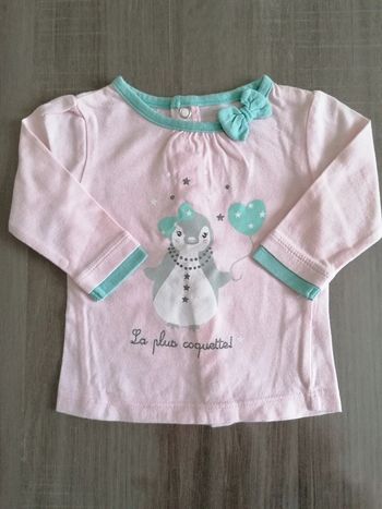 T Shirt manches longues pingouin Kimbaloo 1 mois