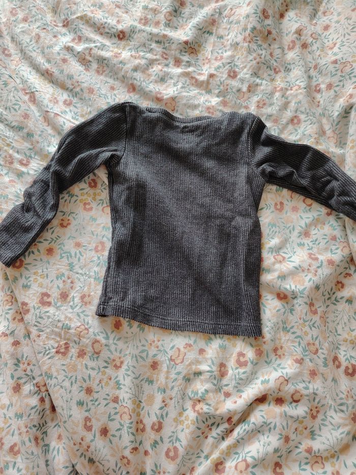 T-shirt à manches longues gris chiné taille 2-3 ans - photo numéro 4