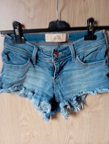 Short en jean à franges