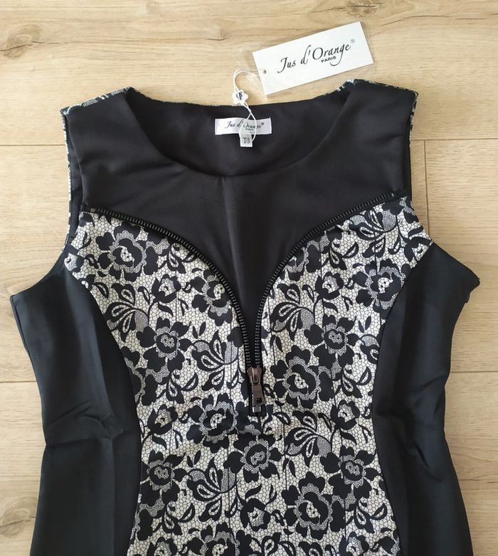 Robe fourreau noire et beige taille 3 Jus d'orange - photo numéro 3