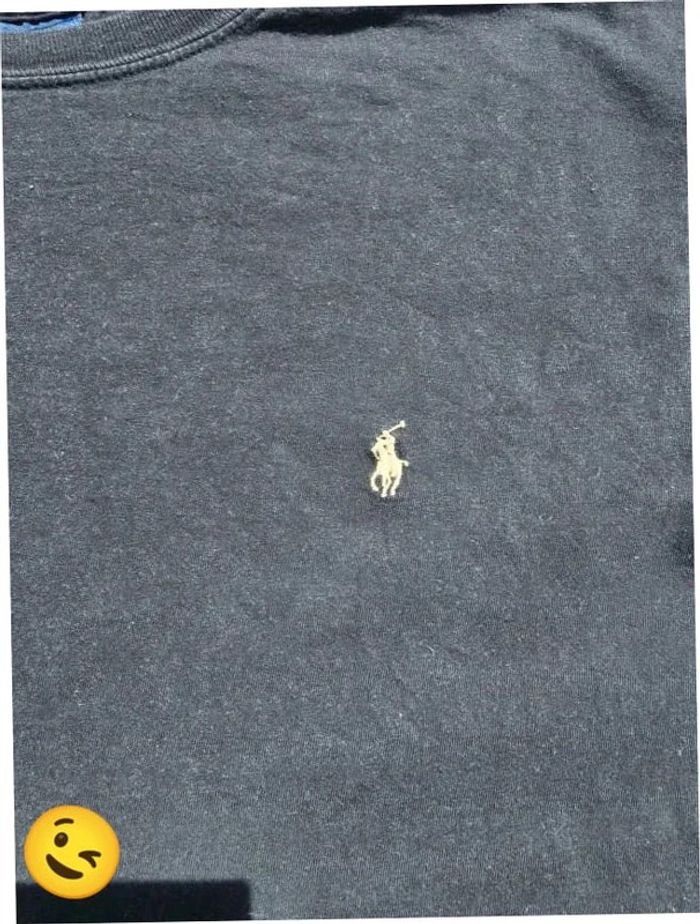 T-shirt Ralph Lauren S coupe col rond noir Homme Men tee59 - photo numéro 2