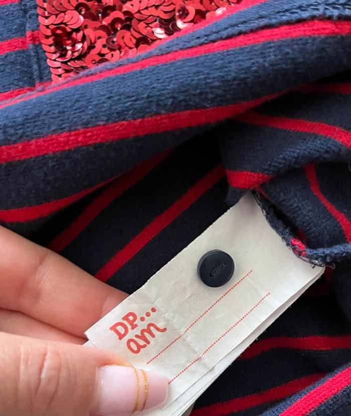 Robe manches courtes bleu marine et rouge Du Pareil au Même, fille, 5 ans (110cm) - photo numéro 5