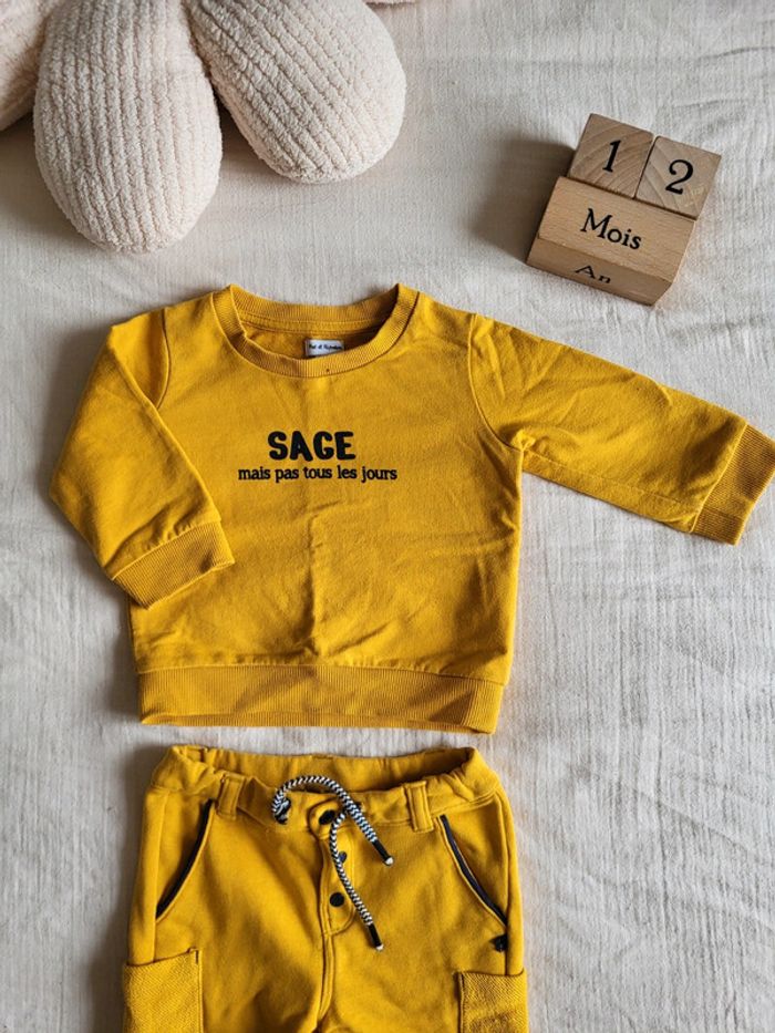 Ensemble jogging et sweat bébé garçon 12 mois - photo numéro 2