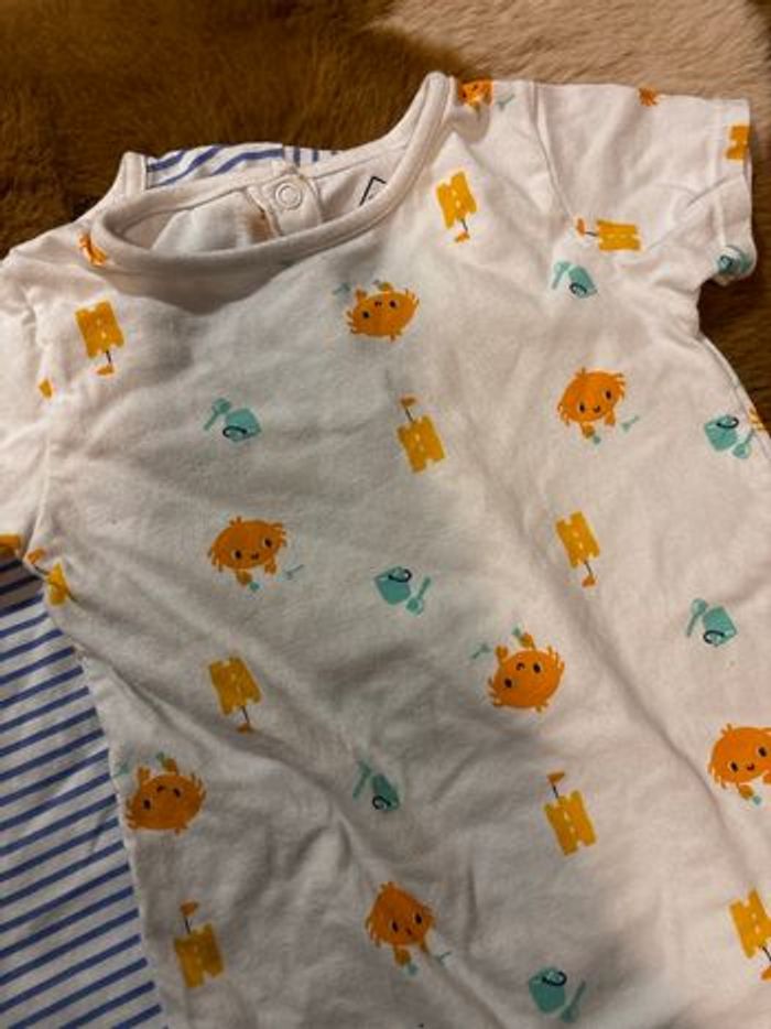 Lot pyjama short été baleine/crabe TEX t.12m - photo numéro 3