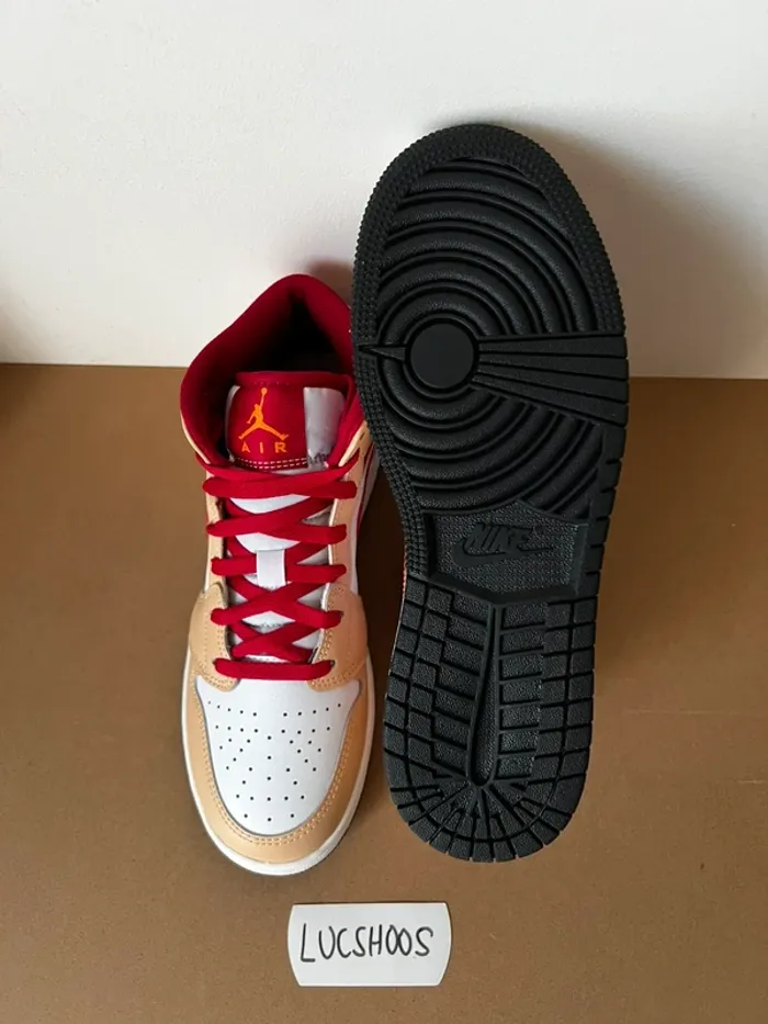 Nike Air Jordan 1 Mid Light Cardinal Curry - 39 - photo numéro 6