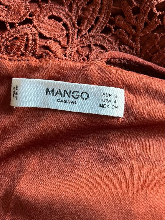 Robe en dentelle terra cota mango S - photo numéro 6