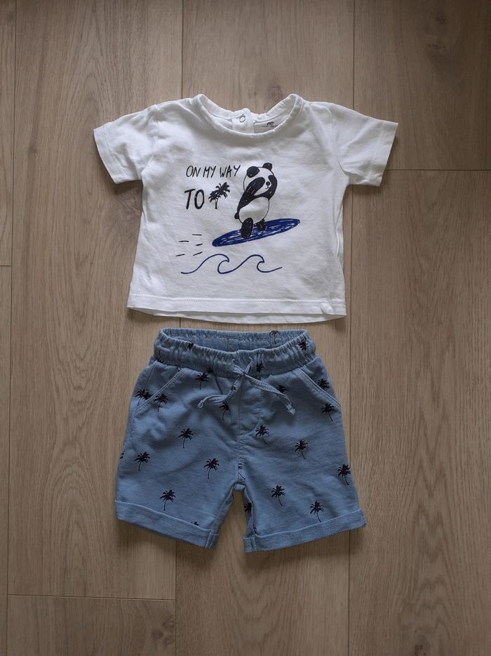 Lot de 2 shorts + 1 t-shirt 1 mois - photo numéro 2