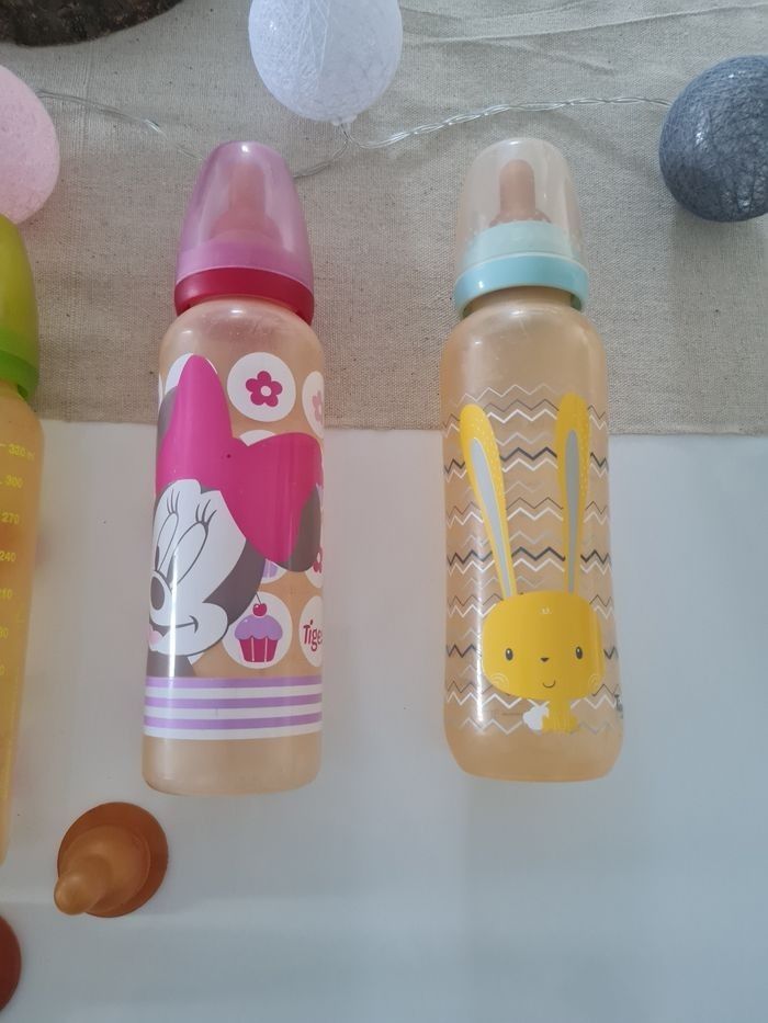 Lot biberons bébé 330 ml Tigex / Lapin / Minnie – Très bon état - photo numéro 3