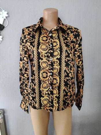 Chemise satin noir et or