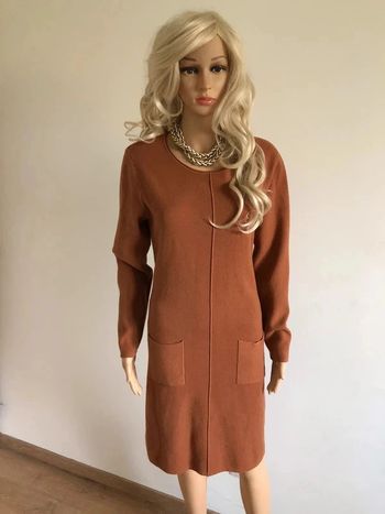 Robe pull marron beige à manches longues taille unique TBE
