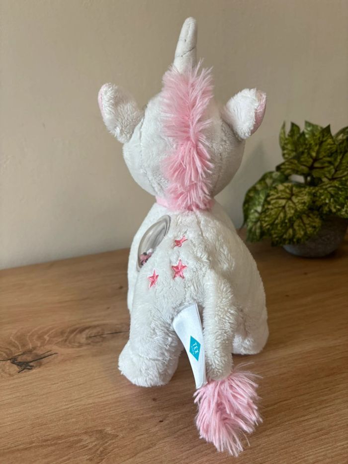 Doudou peluche eveil activité licorne rose blanc tex - photo numéro 3
