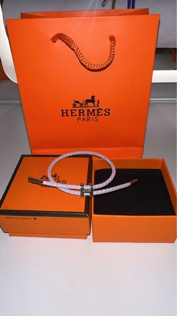 Bracelet H bleu & rose