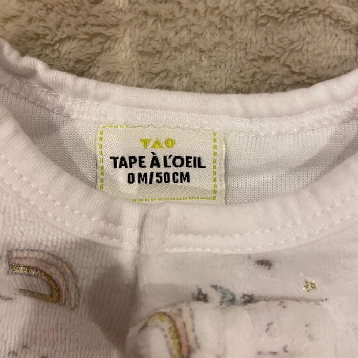 Pyjama en velours, bébé 0 mois. - photo numéro 2