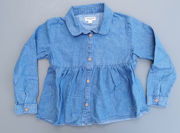 Chemise ML blouse bleu 6 ans fille vertbaudet