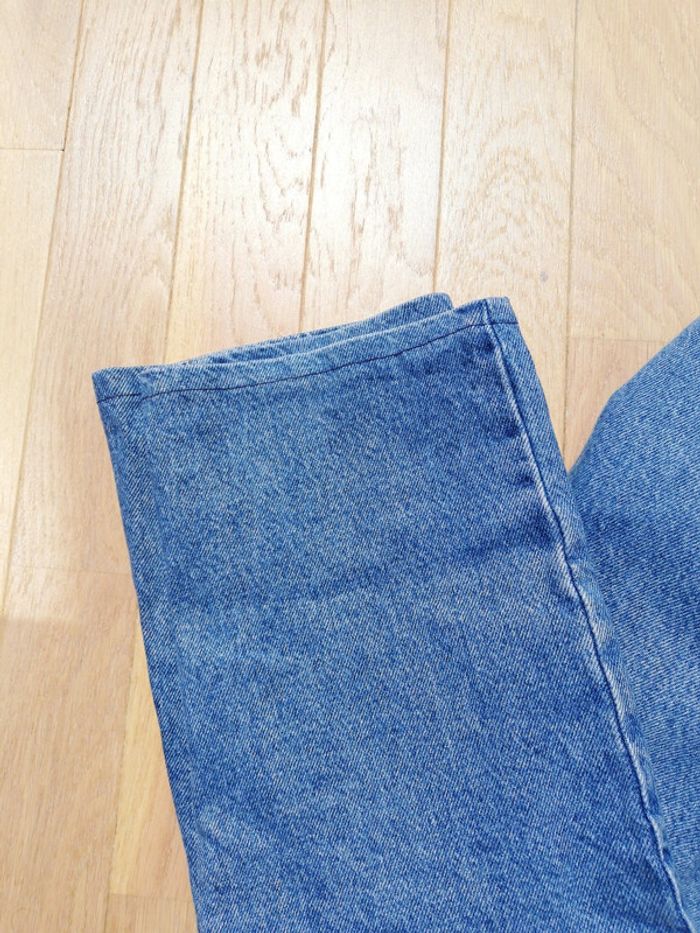 Jeans denim Vintage bleu clair coupe droite bitume taille 40 coton - photo numéro 4