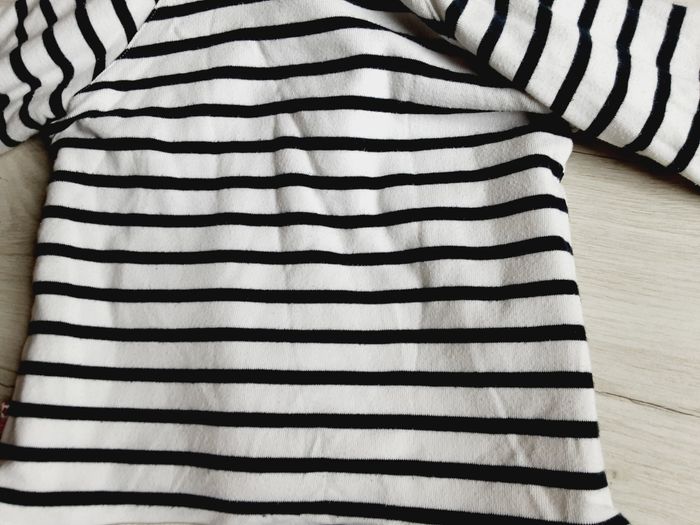 Vêtement bébé fille gilet rayé bleu marine et blanc à capuche Terre de marins 23 mois 2 ans - photo numéro 6