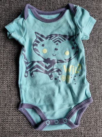 Body manches courtes Kimbaloo 3 mois bleu tigre