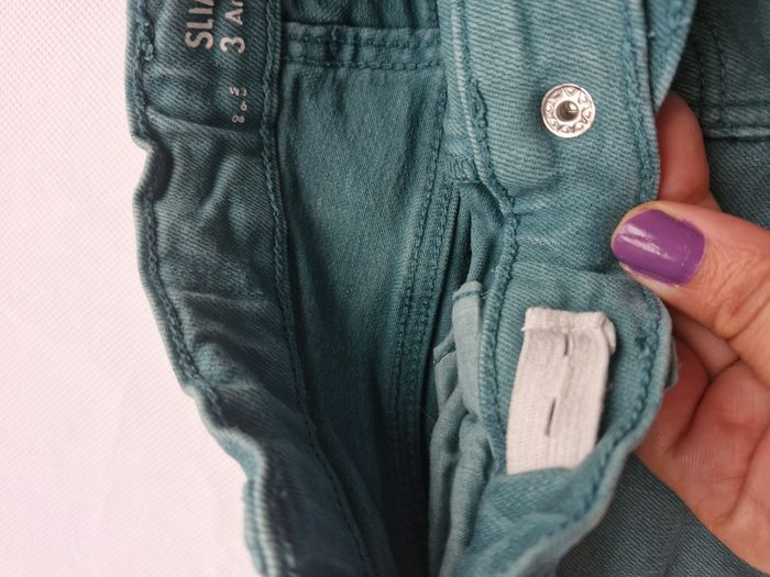 Jeans slim 3 ans Kiabi Vert canard délavé - photo numéro 5