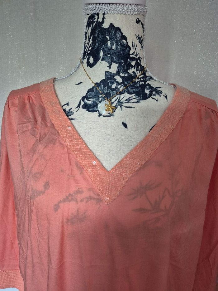 Blouse fluide saumon - photo numéro 3