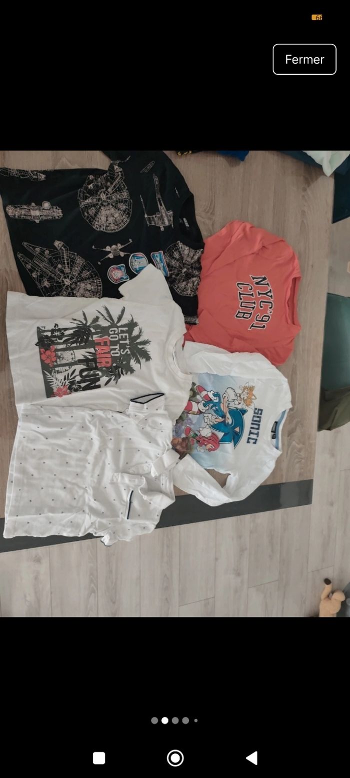 Lot 5 tee-shirts manches longues et courtes garçon 5 ans - photo numéro 2