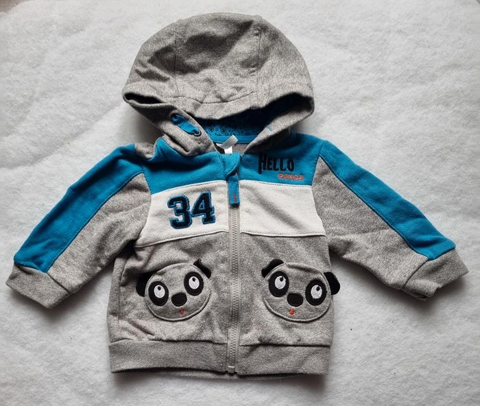 Veste à capuche panda 3 mois garçon