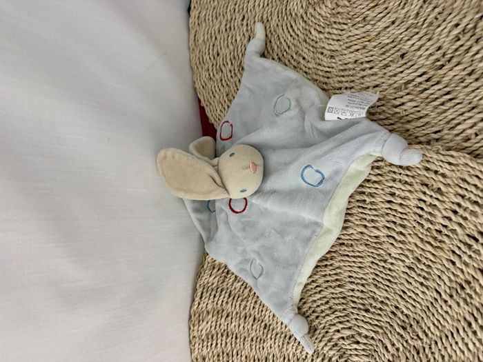 Doudou Lapin Plat Blanc Cassé Absorba - photo numéro 2
