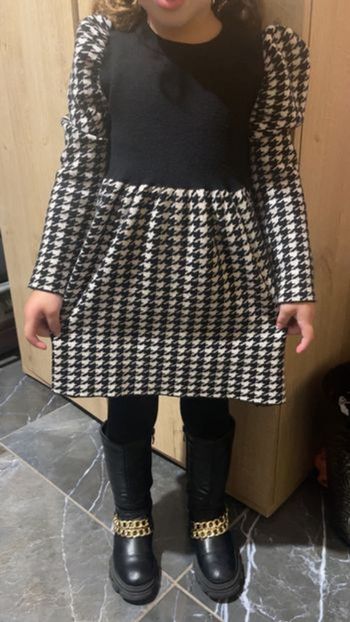 Robe pull à pied-de-poule