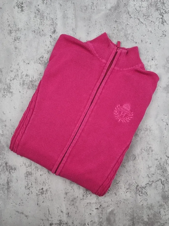 Veste zippée rose Tommy Hilfiger – Taille XL Femme (mesures en photos)