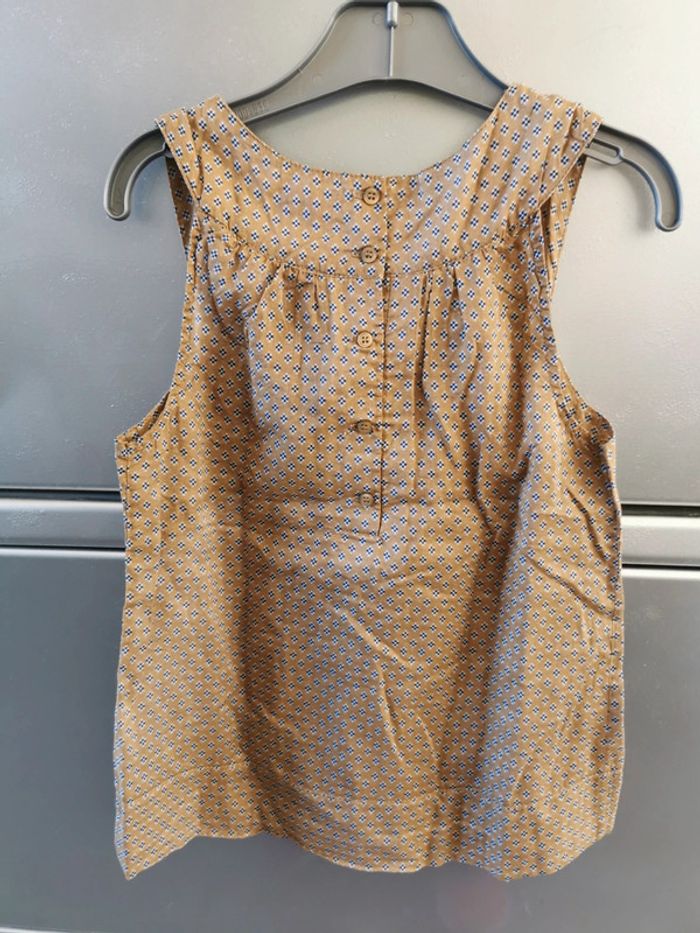 Blouse marron clair à motifs sans manches 10 ans IKKS - photo numéro 2
