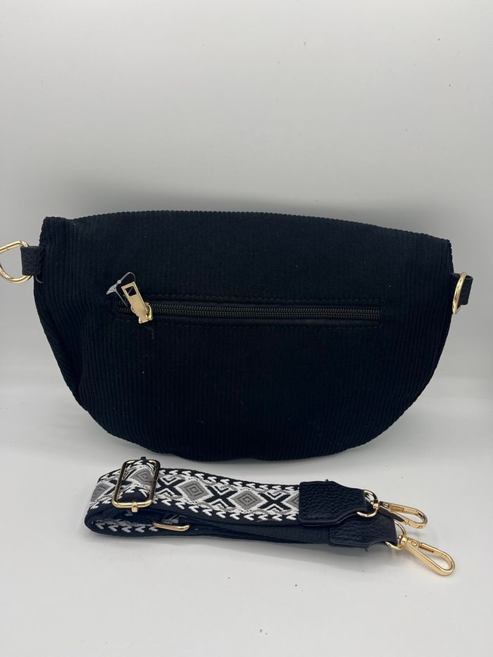 Sac banane bandoulière velours - photo numéro 5