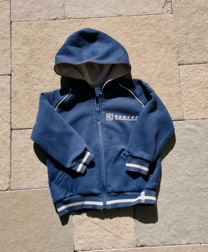 Sweat gilet zippé à capuche domyos 5 ans