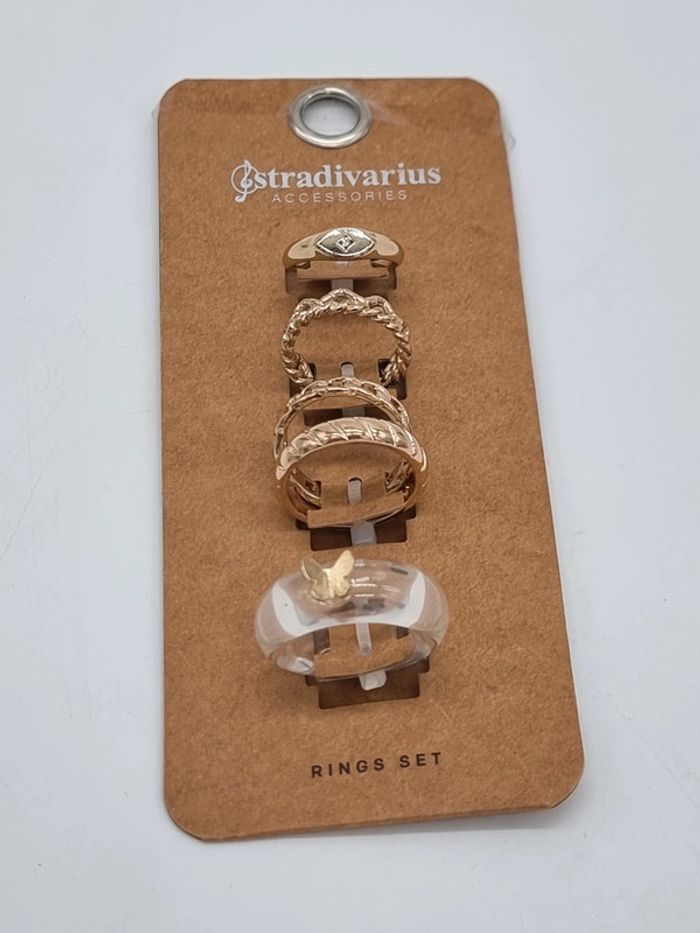 Stradivarius lot 5 bagues dorées * taille M * - photo numéro 4