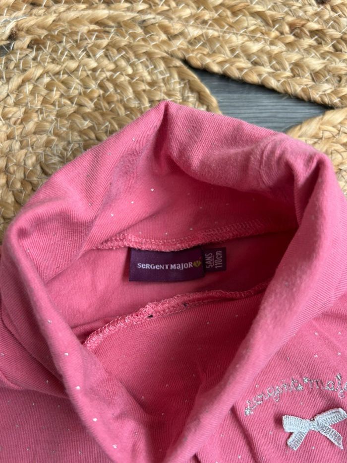 Col roulé rose à pois argenté 5 ans - photo numéro 3