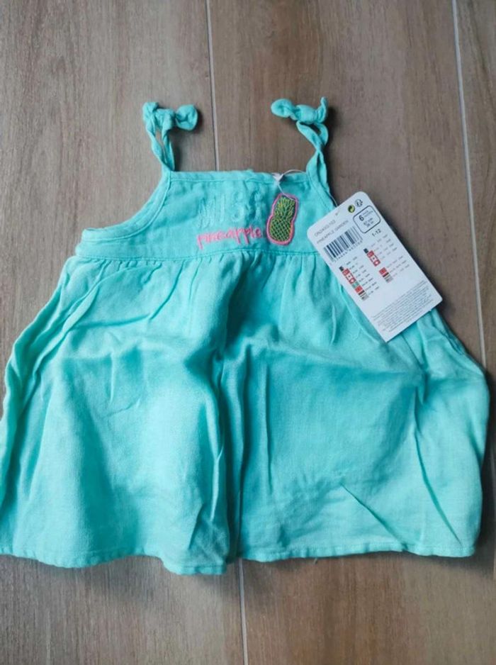 Robe courte avec body turquoise neuf 6 mois