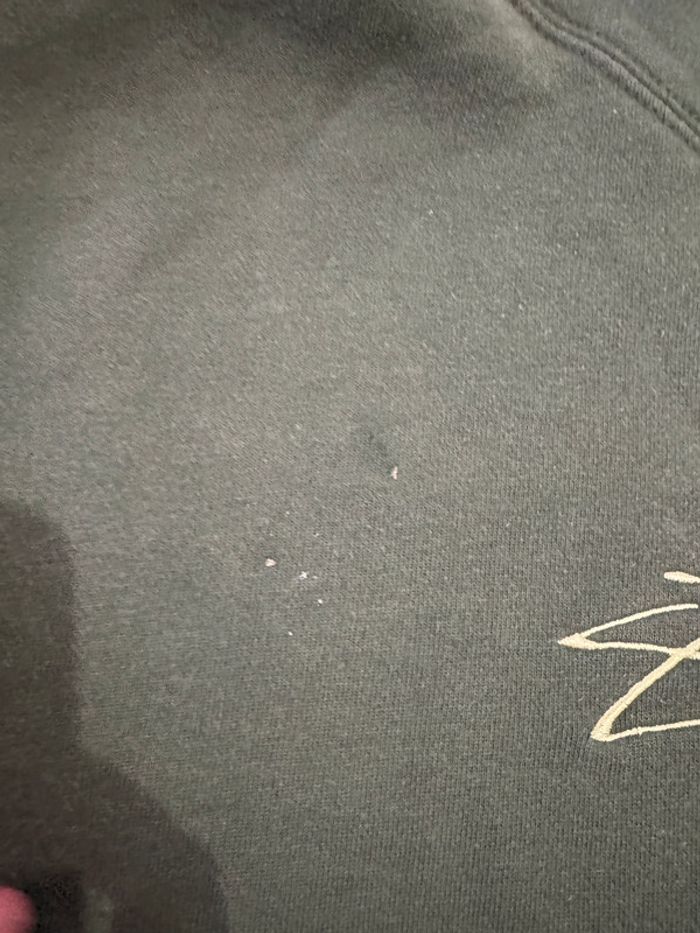 Sweat à capuche vert Stussy, bon état, taille L - photo numéro 3