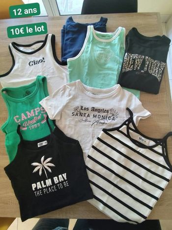 Lot de 8 hauts fille 12 ans