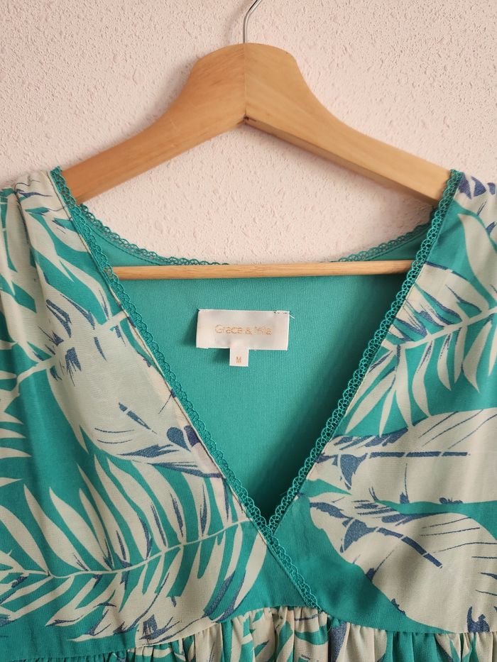 Robe verte Grace & Mila fluide et élégante – T. M - photo numéro 4