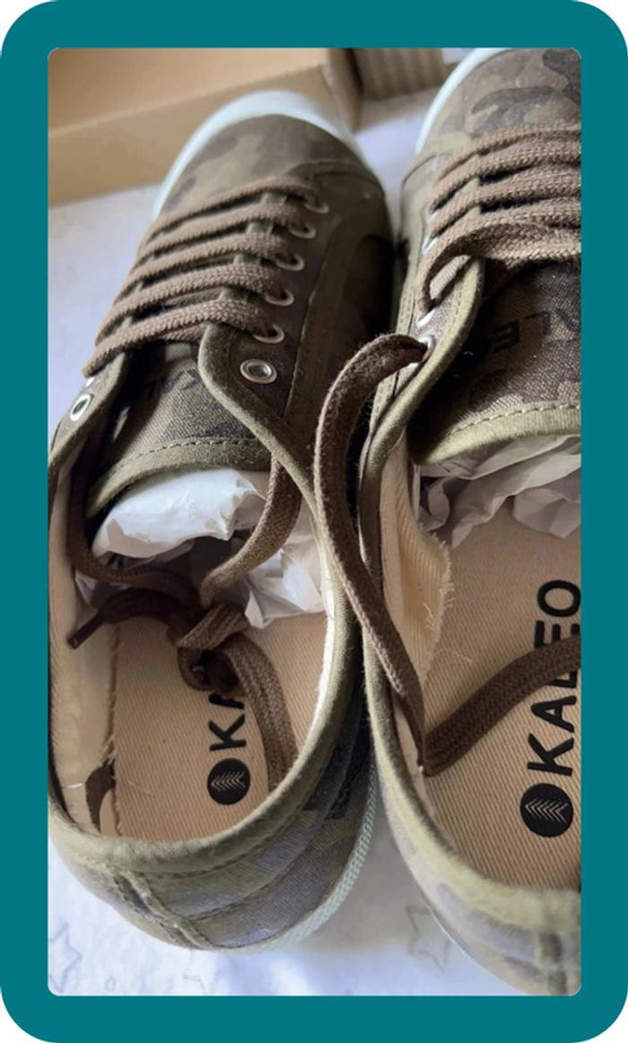 Sneakers camouflage kaki 36 Kaleo neufs avec étiquette - photo numéro 3