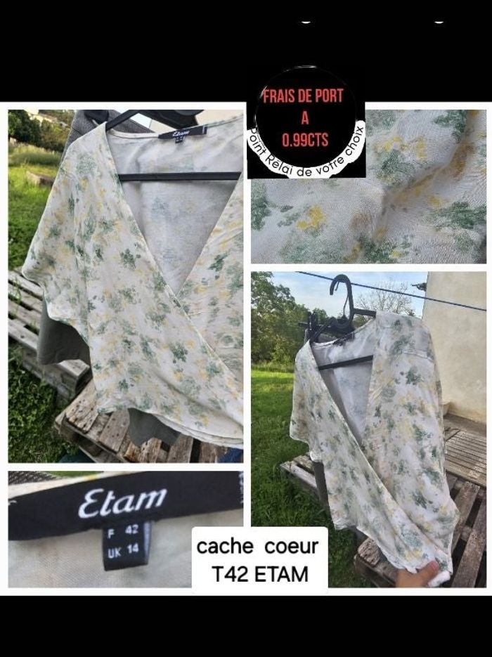 Cache coeur/ chemisier / blouse ETAM T42 femme