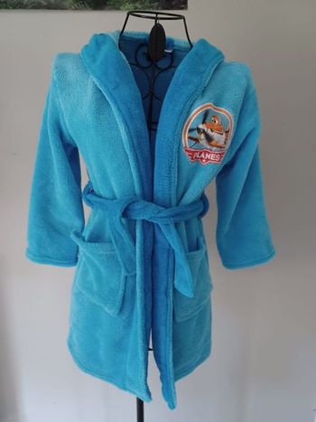 peignoir polaire bleu